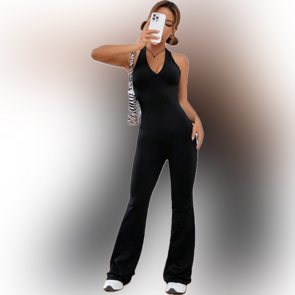 SHEIN Solid Flare Jumpsuit